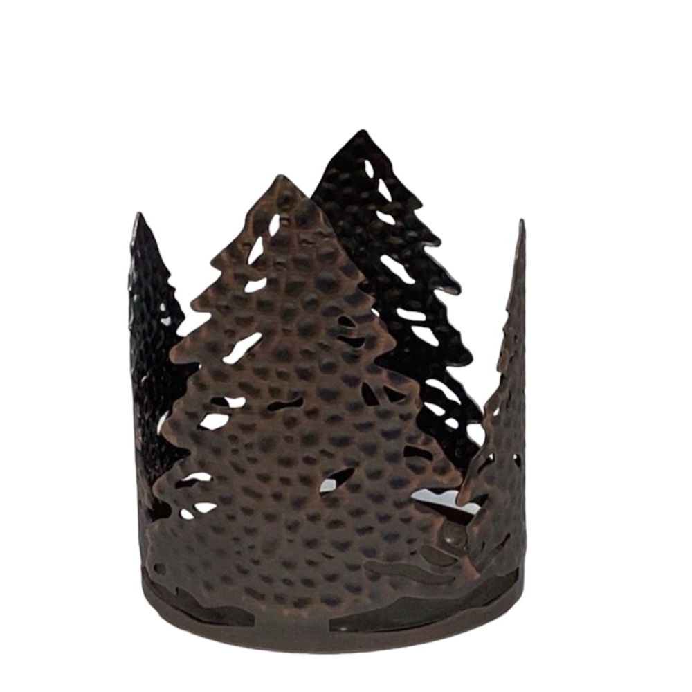 💚 Bath & Body Works Metal Candle Holder with Tree Pattern
